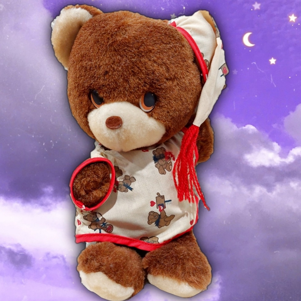 Vintage 1986 Applause Bosco Musical Bedtime Teddy Bear Plush